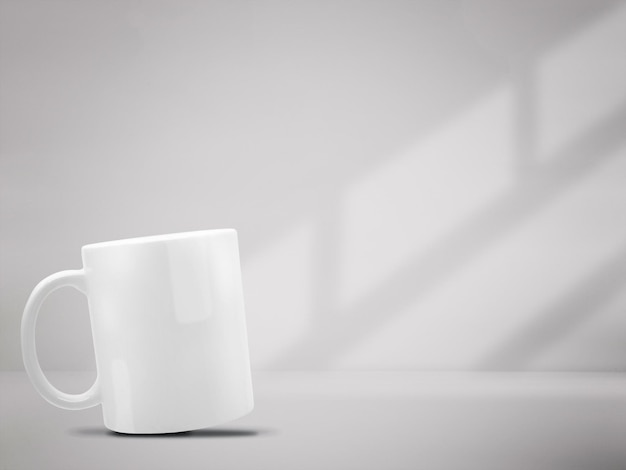 3D illustration White porcelain mug isolated on white background