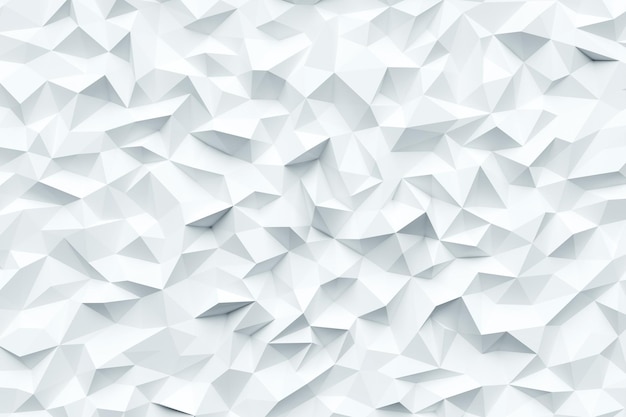 3d Illustration white triangle crystalsMonochrome background pattern