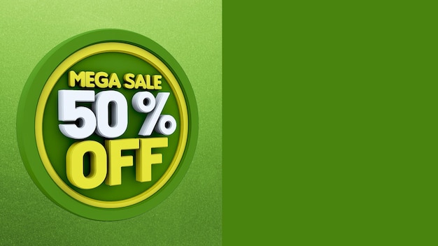 A 3d illustration with button for sales promotion Discount for big sales