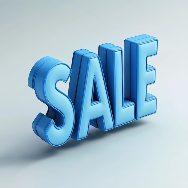 3D Illustration of the Word SALE in Blue