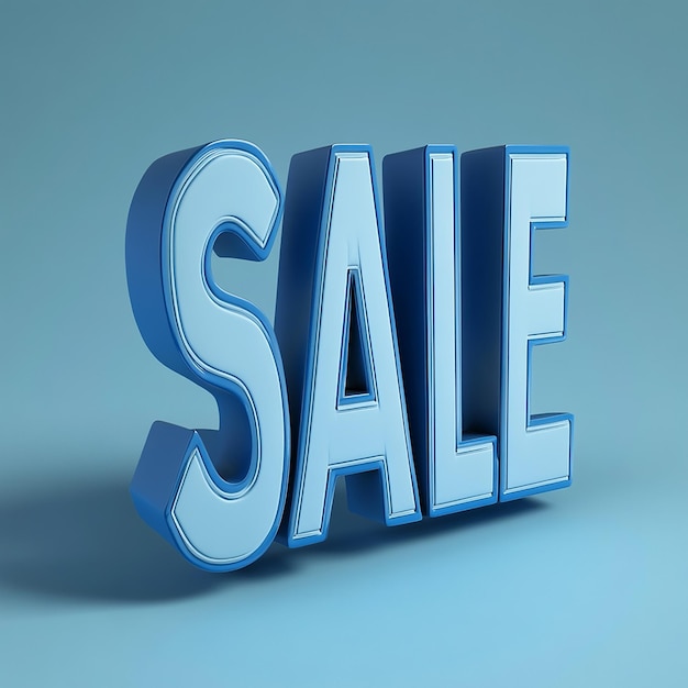 3D Illustration of the Word SALE in Blue