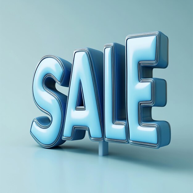 3D Illustration of the Word SALE in Blue