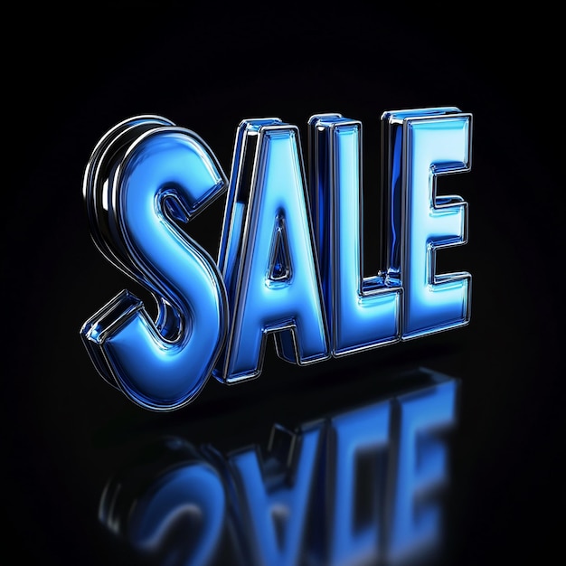 3D Illustration of the Word SALE in Blue