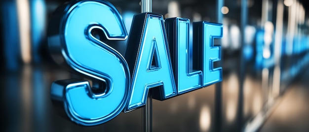 3D Illustration of the Word SALE in Blue