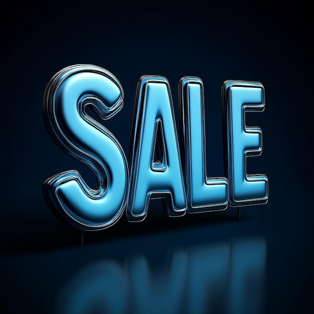 3D Illustration of the Word SALE in Blue