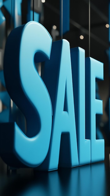 3D Illustration of the Word SALE in Blue