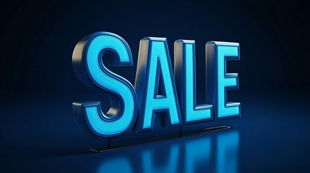 3D Illustration of the Word SALE in Blue