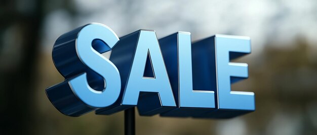 3D Illustration of the Word SALE in Blue