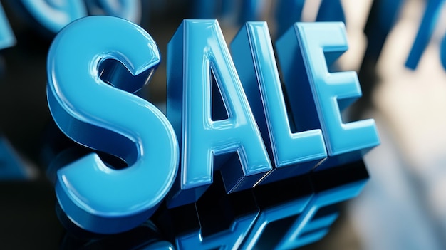 3D Illustration of the Word SALE in Blue