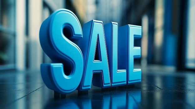 3D Illustration of the Word SALE in Blue