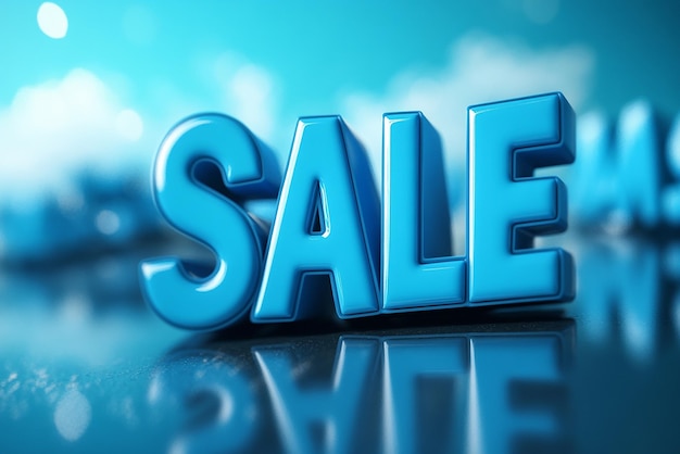 3D Illustration of the Word SALE in Blue