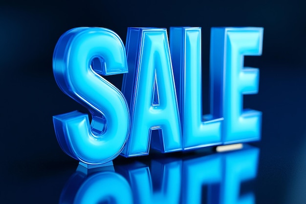 3D Illustration of the Word SALE in Blue