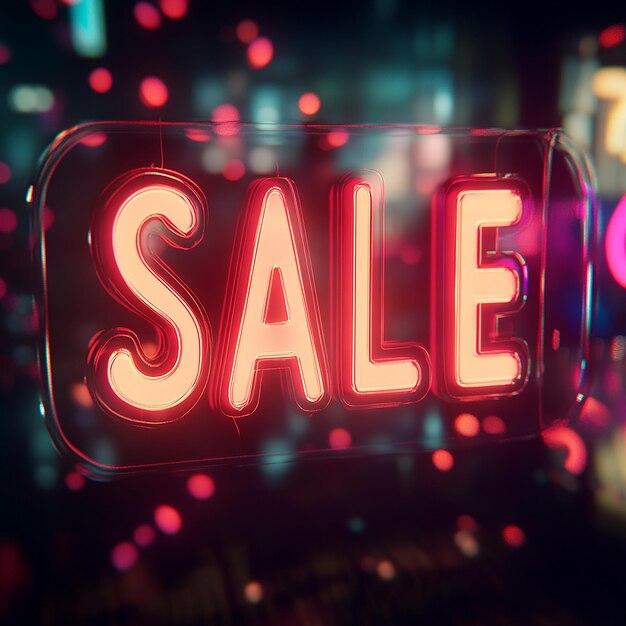 Photo 3d illustration of the word sale with flying percentages eyecatching design