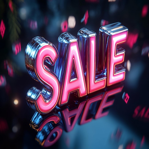 3D Illustration of the Word SALE with Flying Percentages EyeCatching Design