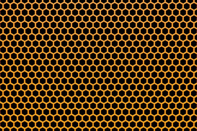 3d illustration of a yellow honeycomb monochrome honeycomb for honey Pattern of simple geometric hexagonal shapes mosaic background Bee honeycomb concept Beehive