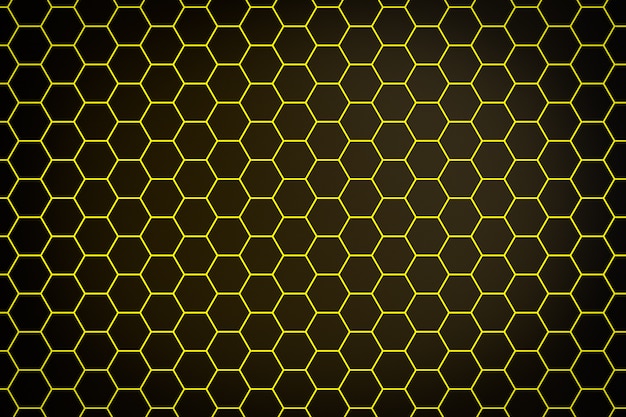 Photo 3d illustration of a yellow honeycomb monochrome honeycomb for honey. pattern of simple geometric hexagonal shapes, mosaic background. bee honeycomb concept