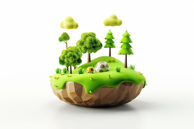 3D illustration3D cartoon3D realistic 3D icon ecology theme white background