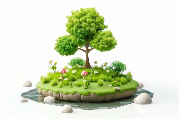 3D illustration3D cartoon3D realistic 3D icon ecology theme white background