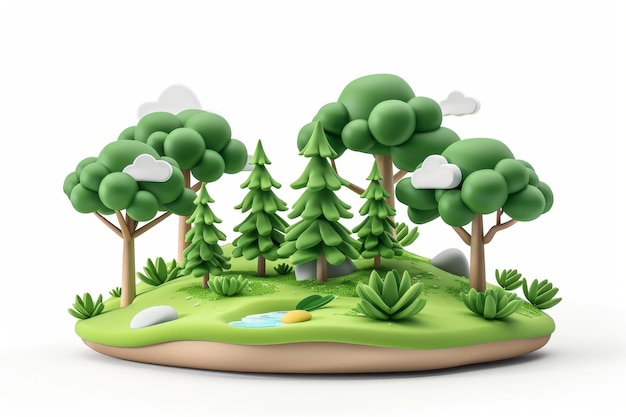 3D illustration3D cartoon3D realistic 3D icon ecology theme white background