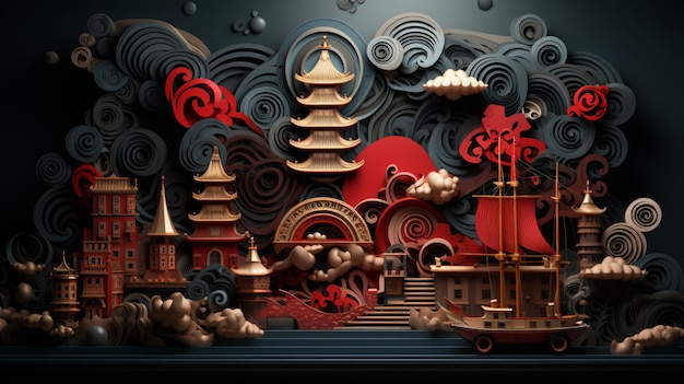 3D Illustrations for Chinese New Year Backdrops Explore Tradition and Innovation in 3D Lunar New Ye