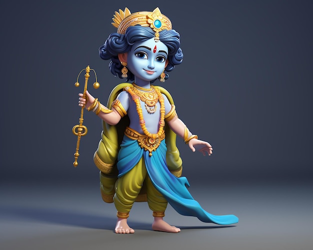 3D image of cartoon Krishna