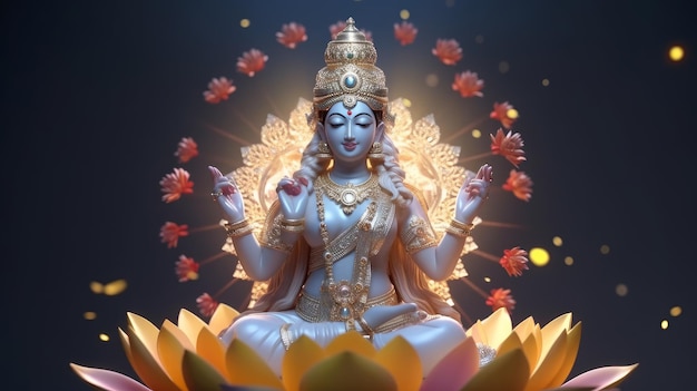 3d image of goddess Lakshmi generative AI