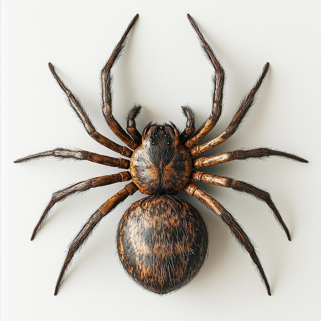 3D Image of HyperRealistic Spider on White Background