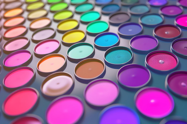 A 3d image of many different colors of liquid paint