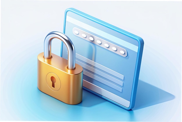 Photo 3d incorrect password padlock and password personal data protection on the internet incorrect data entering user authorization sign in to account authentication page vector in 3d