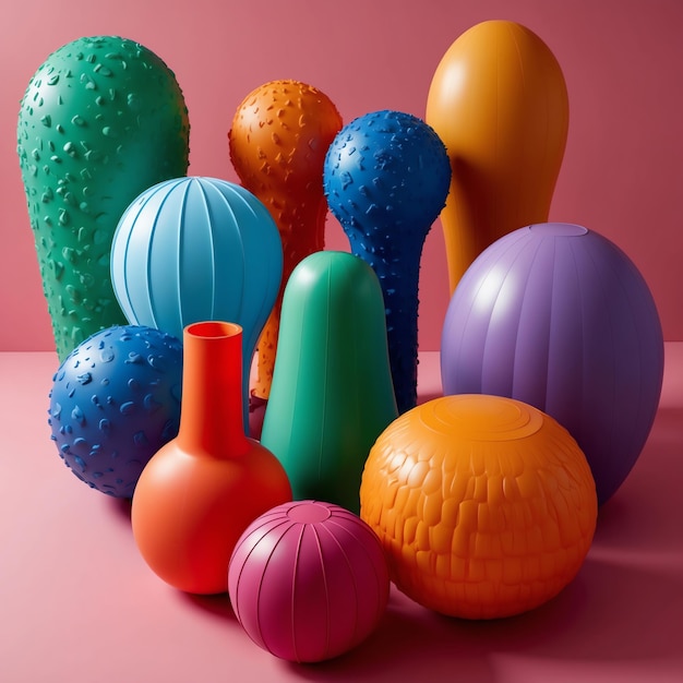 3D Inflated Effect Elements Collection for Modern Designs