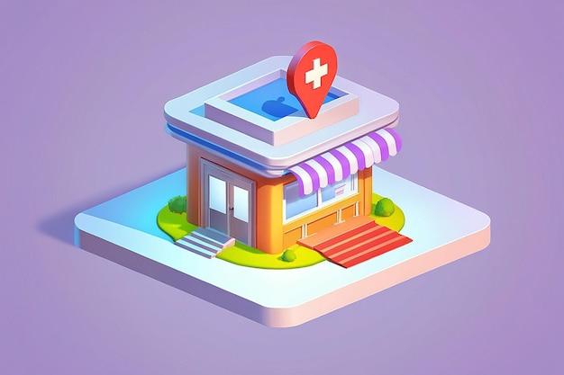 3D Information Center Icon Concept Illustration