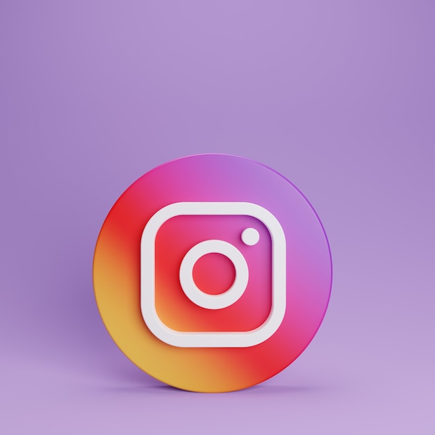 3d instagram stand logo minimal simple design template