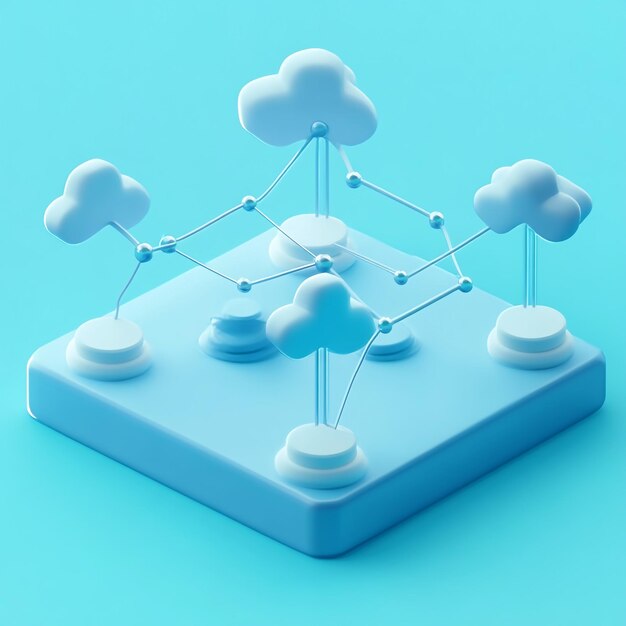 Photo 3d integration icon seamless network connection illustration logo