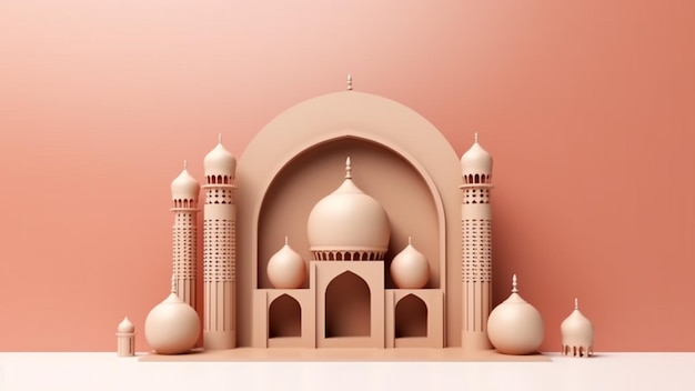 3D Islamic Decoration Background with space