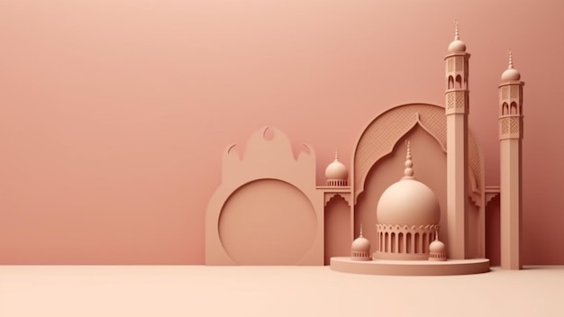 3D Islamic Decoration Background with space