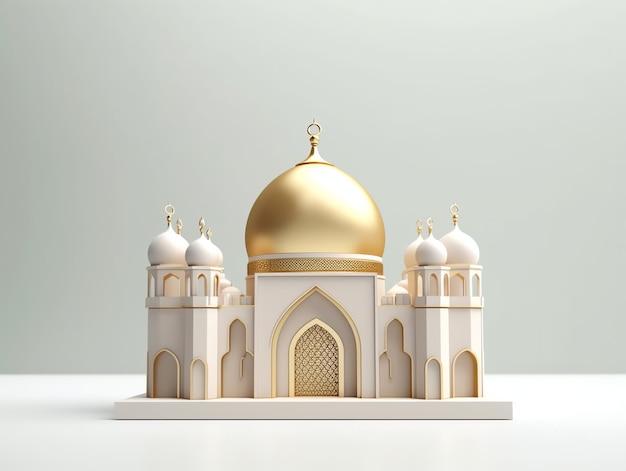 3d Islamic mosque element on minimalist background