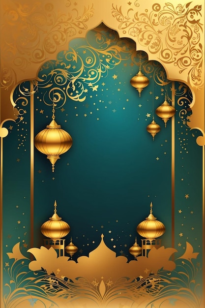 3d Islamic mosque and Pattern Background