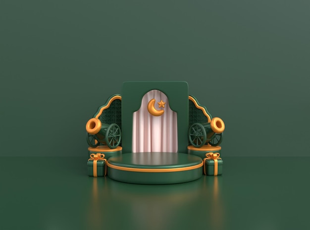 3D Islamic Ramadan Podium for product showcase