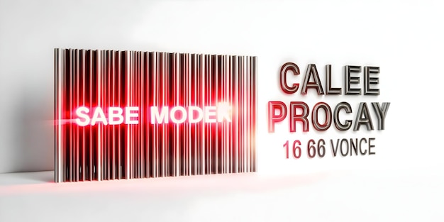 3D Isolated Barcode with Glowing Sale Price for Cyber Monday Deals Minimalistic Design Perfect for