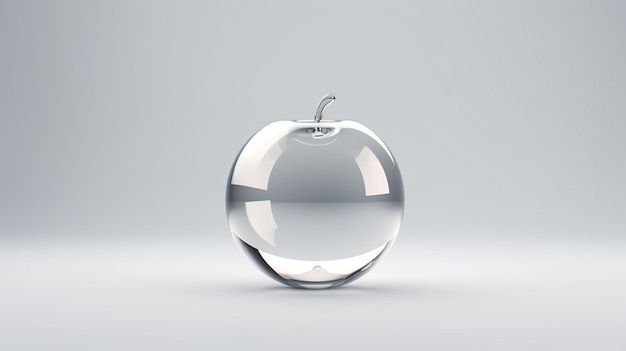 3D Isolated Glass transperent Apple