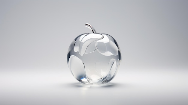 3D Isolated Glass transperent Apple