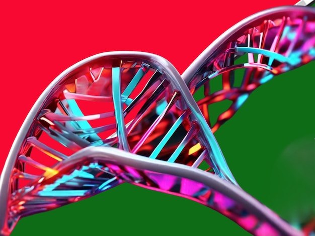 3d isolated illustration of dna with neo background