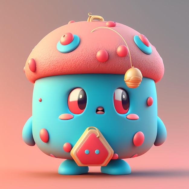 3D kawaii design character adorable and cute Illustration