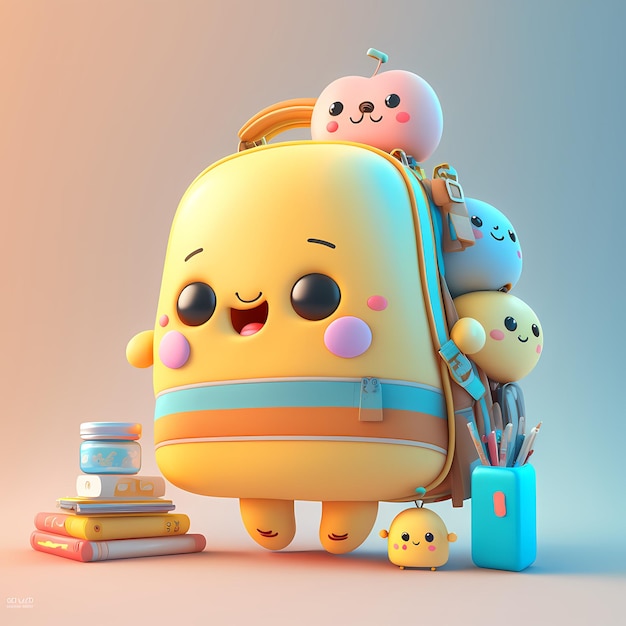 3D kawaii design character adorable and cute Illustration