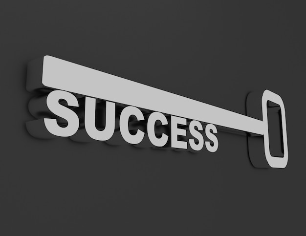 3D key for success . 3d illustration