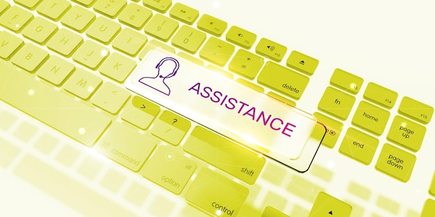 3d keyboard and assistance icon.