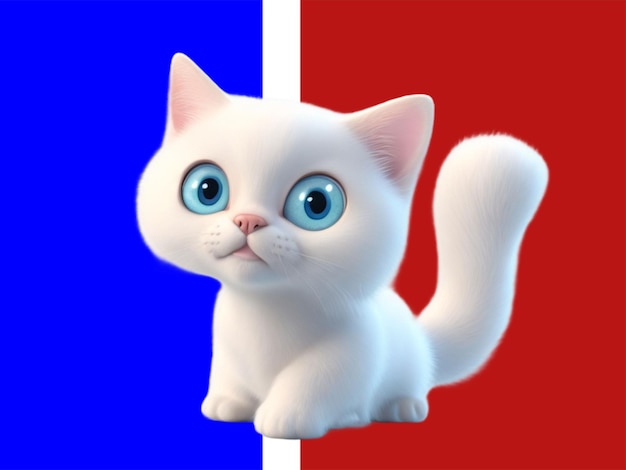 3d kitten in a Disney Pixar background