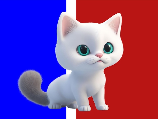 3d kitten in a Disney Pixar background