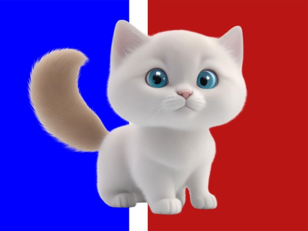 3d kitten in a Disney Pixar background