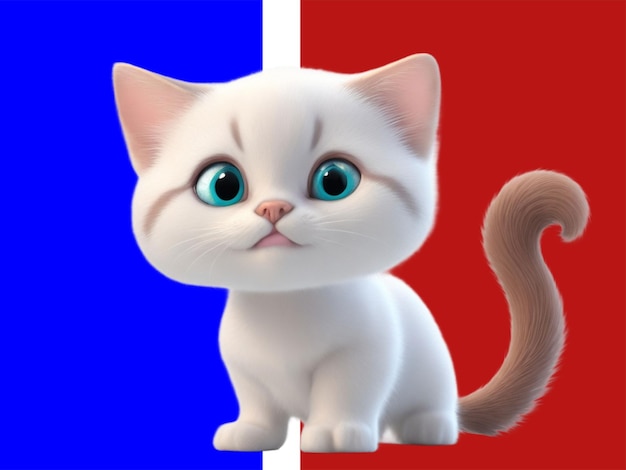 3d kitten in a Disney Pixar background